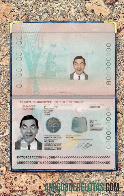 Nova foto do passaporte da Turquia modelo